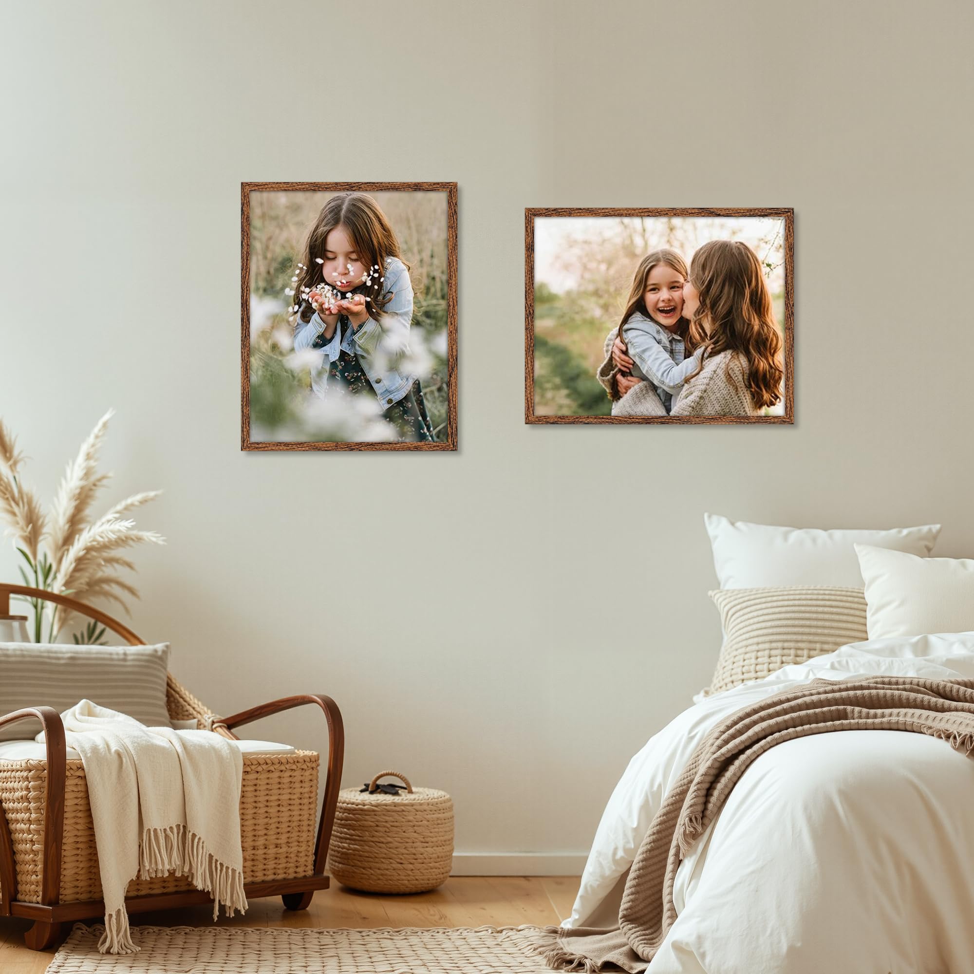 Giftgarden 11x14 Picture Frame Walnut Brown, 11 by 14 Thin Photo Frame for Wall Tabletop Display, Single
